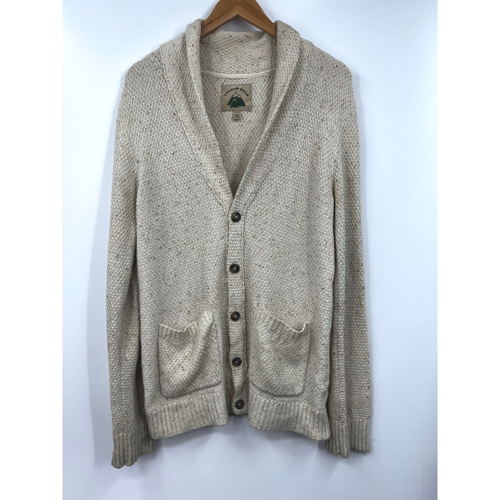 O'Hanlon Mills Men's Gray‎ Pierson Shawl Neck Knit Cardigan Size Medium Vintage